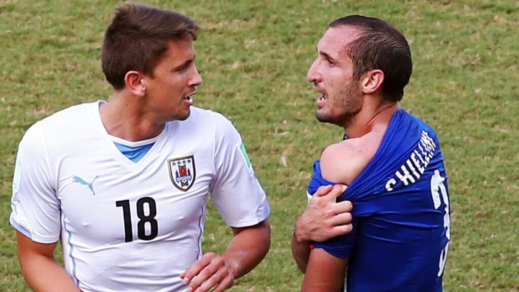 Italy defender Giorgio Chiellini says that Luis Suarez ban is excessive. Photograph: Julian Finney/Getty Images