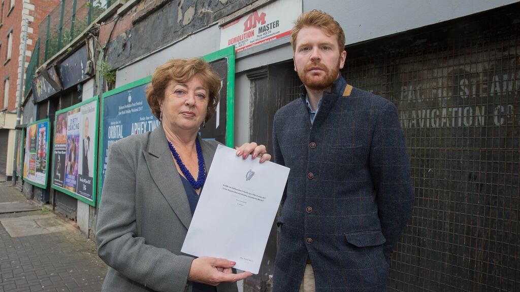 The Social Democrats Bill, which will be published by co-leader Catherine Murphy (left) and Dublin councillor Gary Gannon, proposes to strengthen penalties considerably on owners of vacant, undeveloped sites. Photograph: Paul Sharp/SHARPPIX