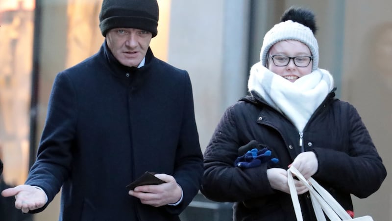Keith Johnston (43) and Stephanie O’Connor (22) are pictured leaving the Criminal Courts of Justice (CCJ) during their trial. Photograph: Collins