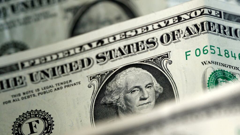 The dollar index fell 0.65 per cent, with the euro up 0.91 per cent to $1.1073. Photograph: Dado Ruvic/Reuters