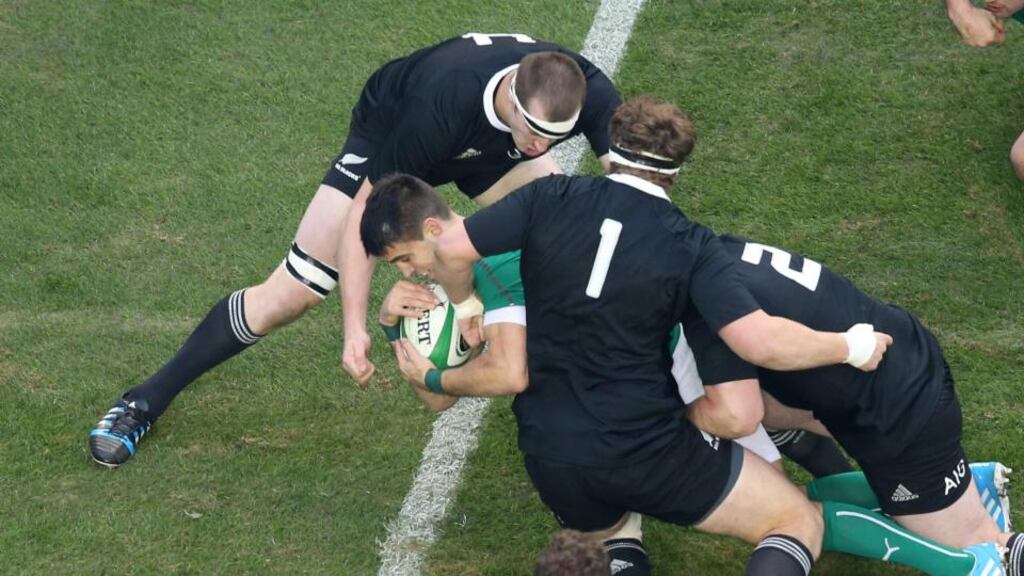 Conor Murray scores a try for Ireland against New Zealand last month. Photograph: Billy Stickland/Inpho