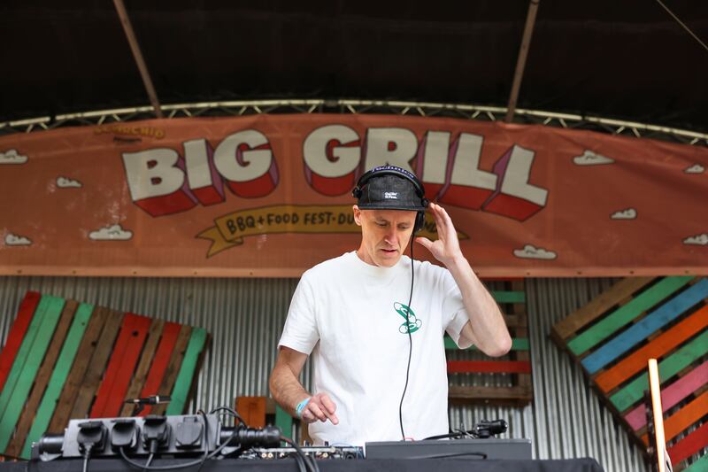 Baz Hickey on the main stage at The Big Grill. Photograph: Dara Mac Dónaill