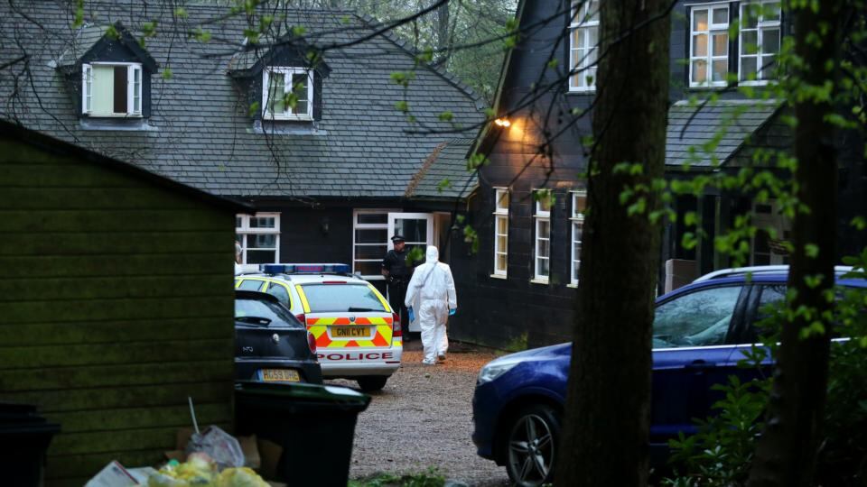 Police officers attend the home of Peaches Geldof in Wrotham, Kent, today. Photograph: Gareth Fuller/PA Wire