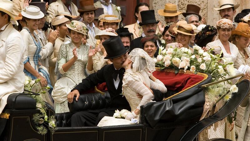 Love in the Time of Cholera: Benjamin Bratt and Giovanna Mezzogiorno in Mike Newell's film of Gabriel García Márquez’s novel. Photograph: Daniel Daza/New Line Cinema