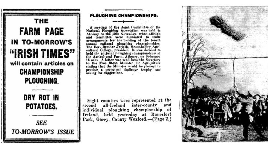 From the Archive: Reports, previews and photographs from 1930’s National Ploughing Championship reports. Photograph: The Irish Times