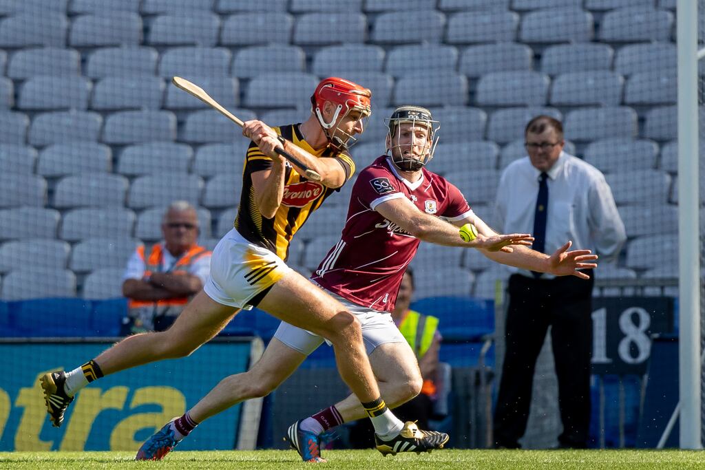 Cillian Buckley scores the winning goal in the dying seconds of additional time to snatch the Leinster title for Kilkenny and leave Galway crestfallen at Croke Park. Photograph: Morgan Treacy/Inpho