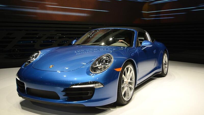 The Porsche AG 911 Targa at the 2014 North American International Auto Show in Detroit, Michigan. Photograph: Daniel Acker/Bloomberg