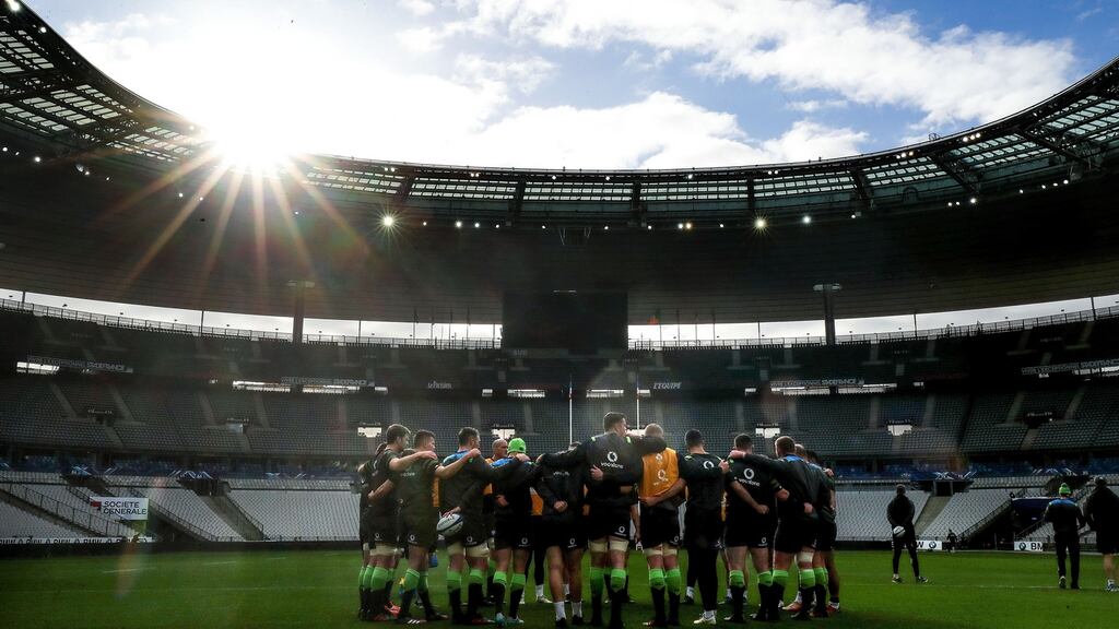 A general view of Ireland training at the Stade de France ahead of the Six Nations clash with France. Photo: Dan Sheridan/Inpho