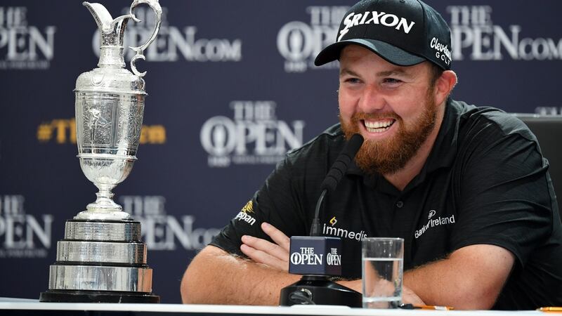 Shane Lowry talks in a press conference after the final round of the 148th Open Championship held on the Dunluce Links at Royal Portrush Golf Club. Photograph: Stuart Franklin/Getty Images