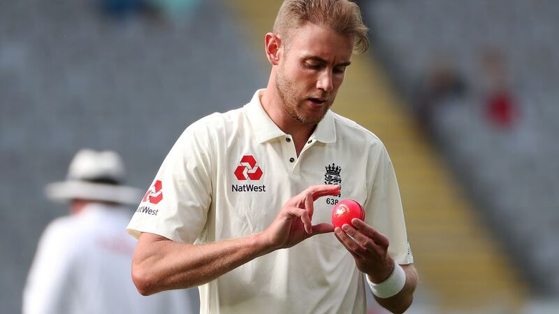 Stuart Broad in action during England’s first Test against New Zealand in Auckland. Photograph: Fiona Goodall/AFP