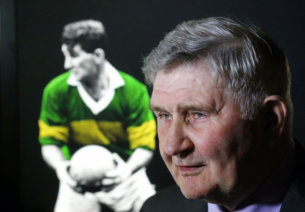 Former Kerry footballer and manager Mick O'Dwyer being inducted into the GAA Museum Hall of Fame in 2014. Photograph: Cathal Noonan/Inpho