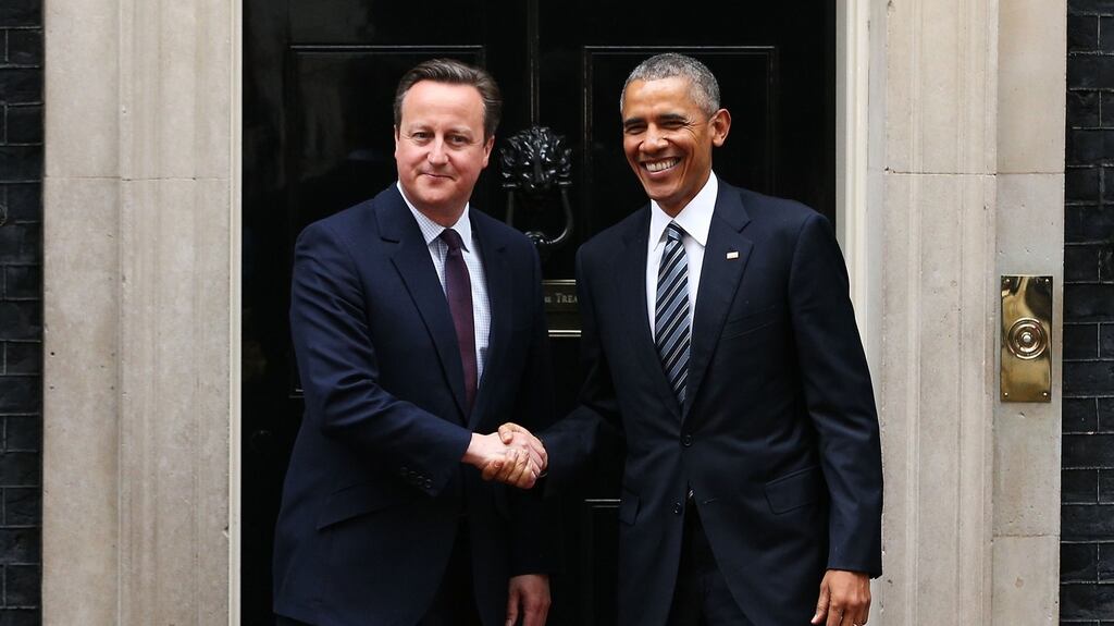 US president Barack Obama arrives at Downing Street to meet with British prime minister David Cameron on Friday in what is expected to be his last official visit to England as president. Photograph: Dan Kitwood/Getty Images