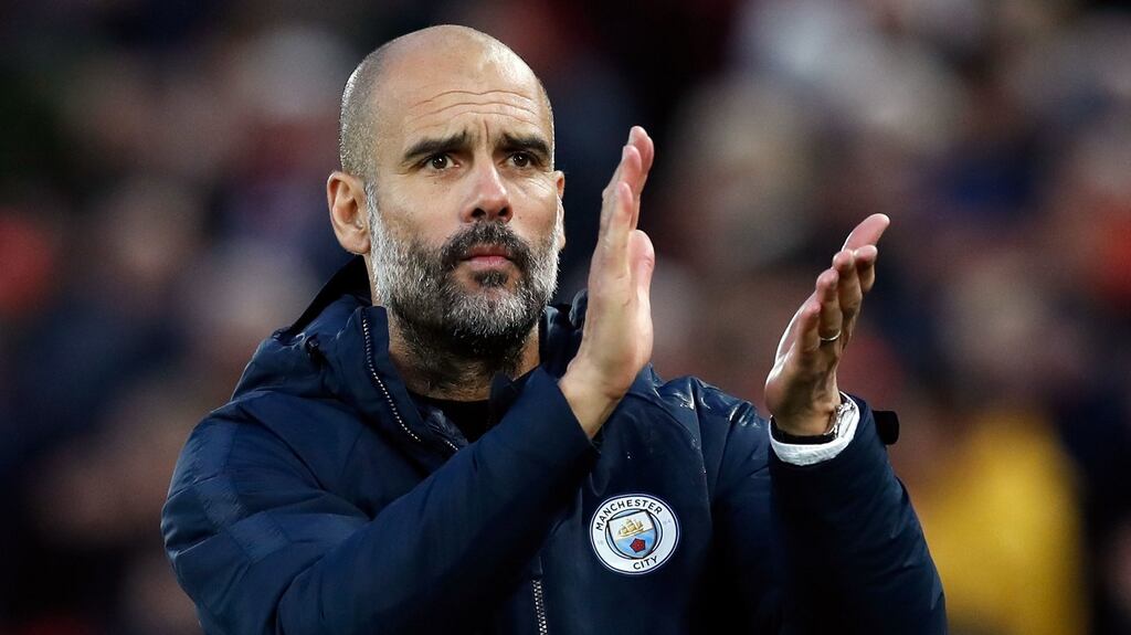 Manchester City manager Pep Guardiola: ‘We know we are a team who last season scored a lot but now we are struggling. We have to find solutions.’ Photograph: Martin Rickett/PA Wire