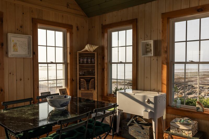The tiny cabin on Duck Ledges Island that Charlotte Gale. Photograph: Greta Rybus/The New York Times