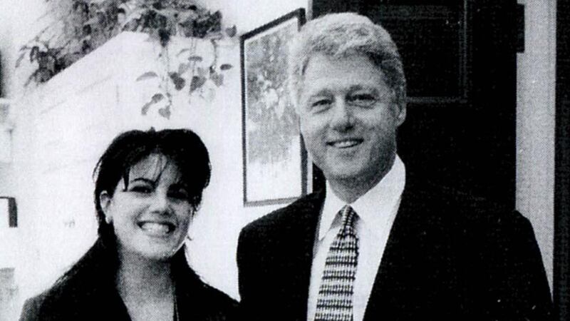 Sex scandal: Monica Lewinsky as a White House intern with President Bill Clinton