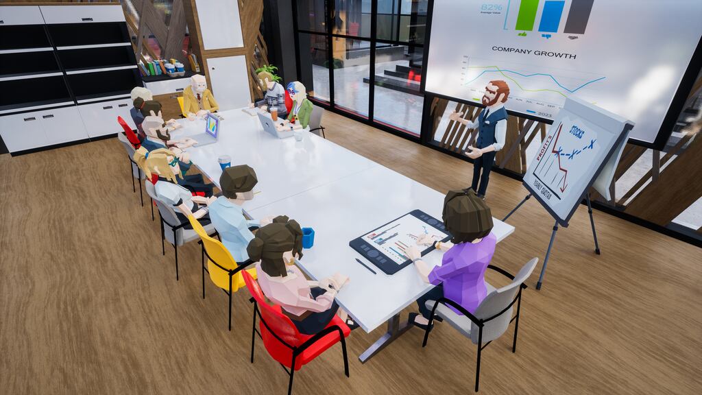 Meta founder Mark Zuckerberg sold a futuristic vision in which office staff would shun their daily commute or tedious Zoom calls to instead don headsets daily and work in immersive virtual offices in the metaverse. Photograph: Getty Images