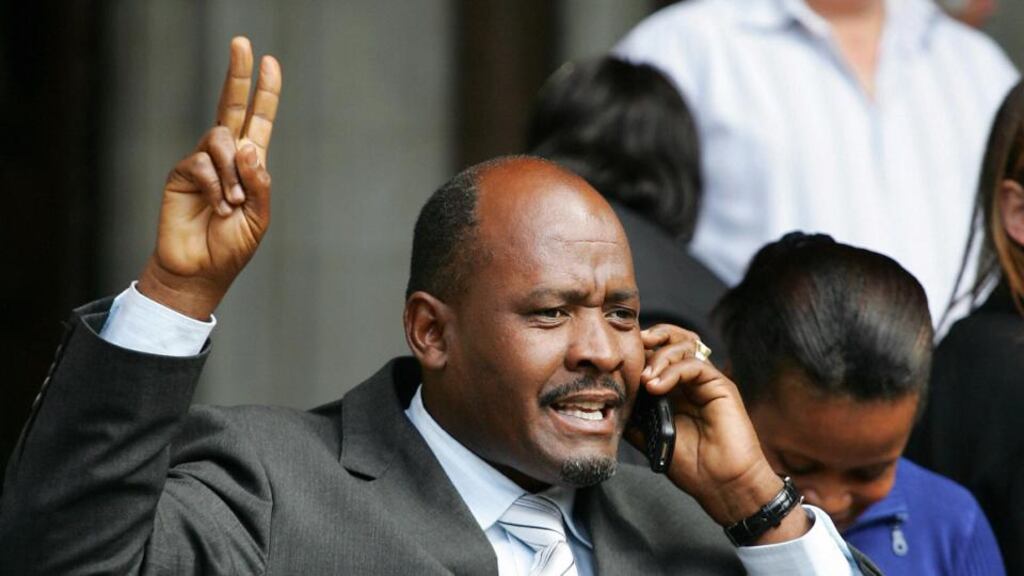 Above, Louis Olivier Bancoult, chairman of the Chagos Refugees Group, celebrates outside the High Court in central London, in 2007 after it upheld a ruling letting families return to their Indian Ocean island homes, from where they were forced out 30 years ago to make way for a US military base. Photograph:  ADRIAN DENNIS/AFP/Getty Images