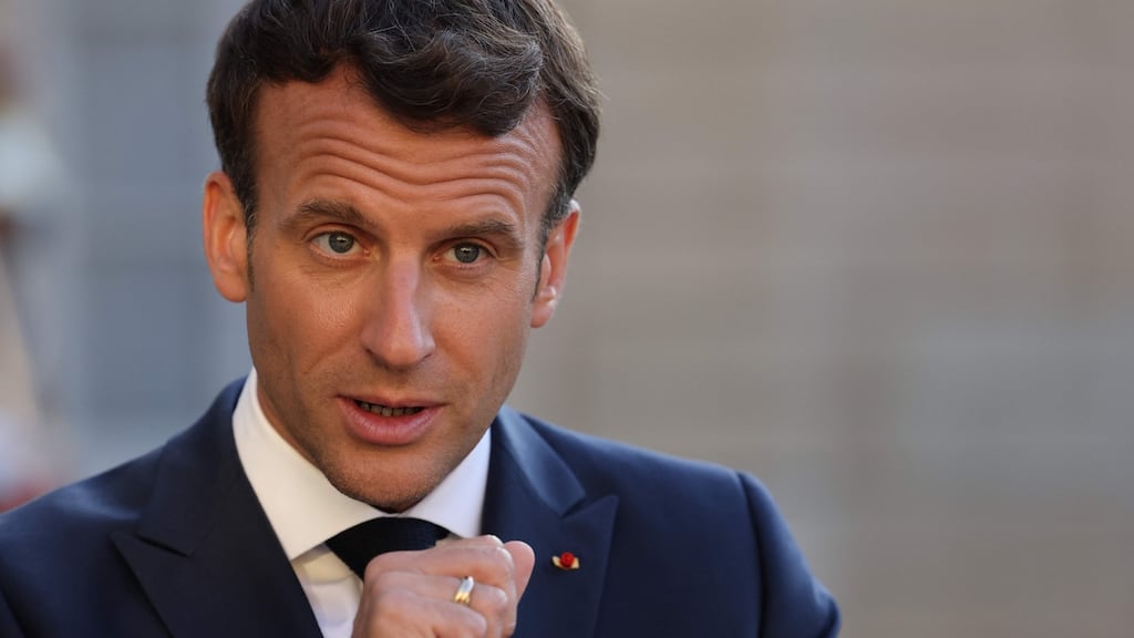 French president Emmanuel Macron at the Élysée Palace in Paris on Thursday: ‘We carried this agenda. We fought for it.’ Photograph: Thomas Coex/AFP via Getty Images