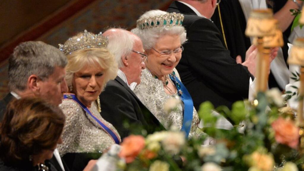 ‘Ultimately, the Anglo-Irish relationship comes down to the narcissism of small differences, to the fact that the English and Irish are alike but not too alike.’ President Michael D Higgins and Queen Elizabeth during the banquet held at Windsor Castle during the State visit of President Higgins. Photograph: Alan Betson
