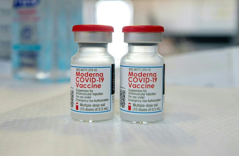 Vials of the Moderna vaccine. Photograph: Joseph Prezioso/AFP via Getty
