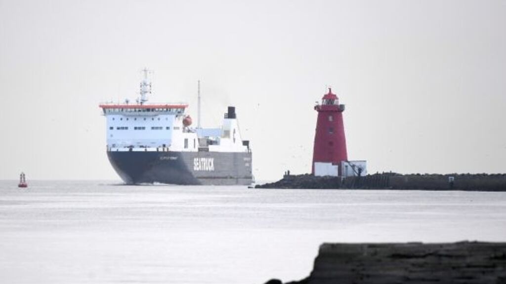Irish Ferries services are continuing as normal for freight and freight drivers. Photograph: Aidan Crawley/EPA
