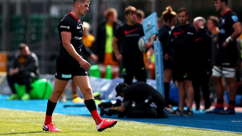 Owen Farrell will miss Saturday’s clash with Leinster due to suspension. Photograph: Clive Rose/Getty