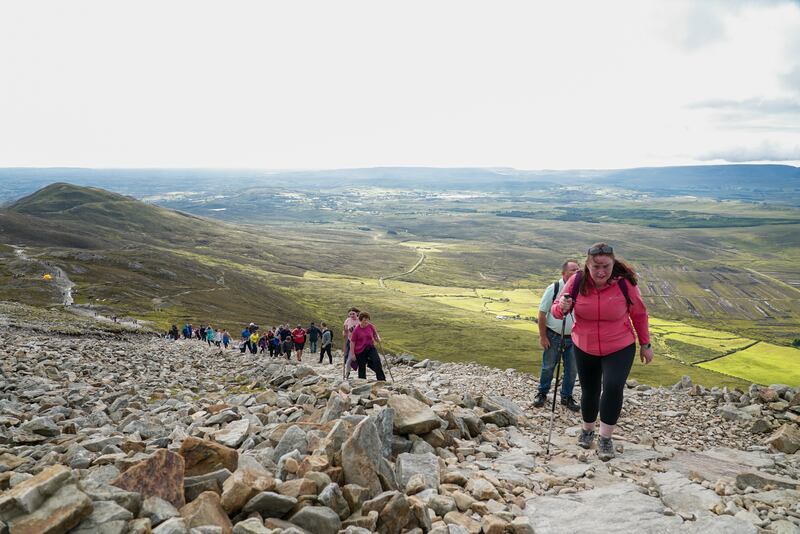Pilgrims climb Croagh Patrick for Reek Sunday. Photograph: Enda O'Dowd