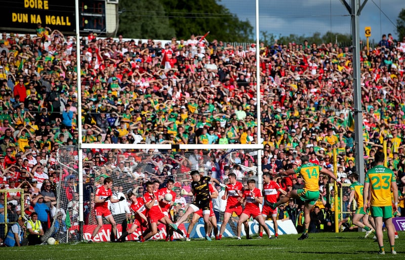 The game plan of both sides contributed to Michael Murphy having a quiet day. Photograph: Ryan Byrne/Inpho