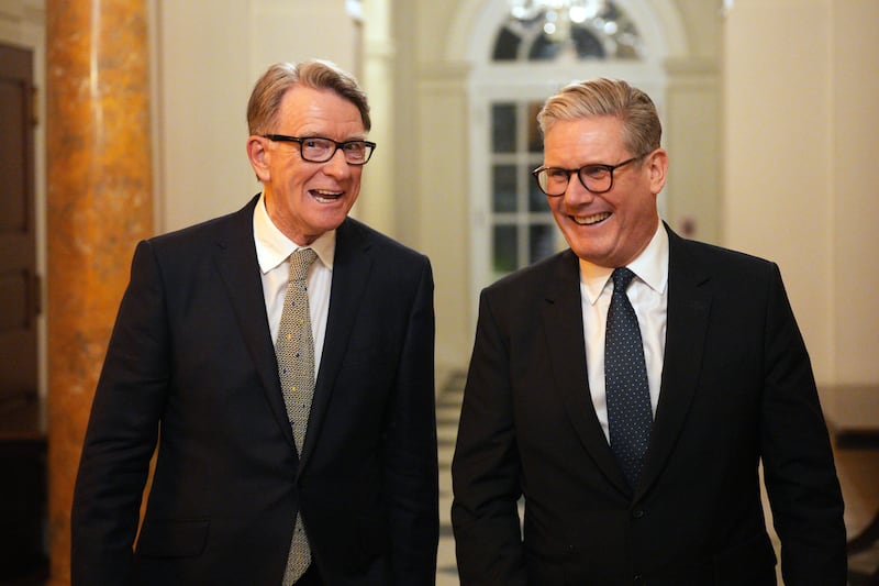 British ambassador to the United States Peter Mandelson and UK prime minister Keir Starmer during a welcome reception at the ambassador's residence in Washington, DC, earlier this year. Photograph: Carl Court/PA Wire