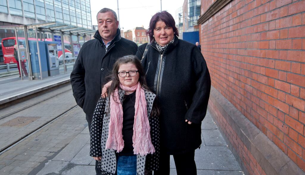 John and Kathleen Conroy and their daughter attended the inquest at the Coroner’s Court into the death of their other daughter Aibha. File photograph: Brenda Fitzsimons/The Irish Times