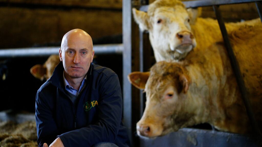 Beef farmer Angus Woods: Some 52 per cent of Irish beef exports go to the UK market. Photograph: Nick Bradshaw