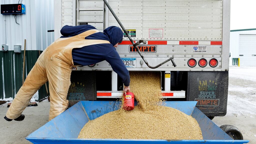 In retaliation to US tariff proposals China said it would impose tariffs on US goods including soybeans. Photograph: Dan Koeck/Reuters