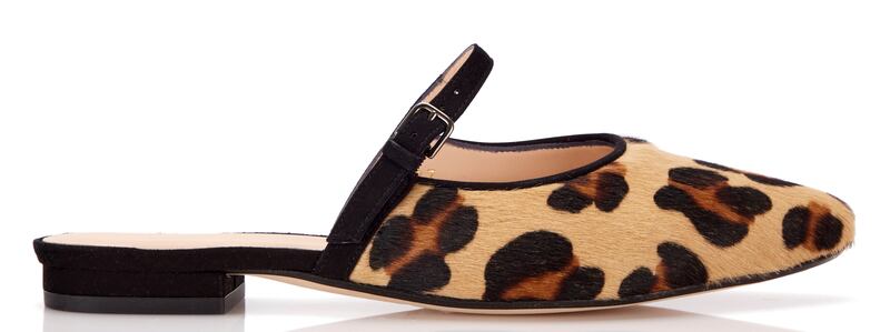 Leopard print Mary Jane mule, €220, Nicki Hoyne
