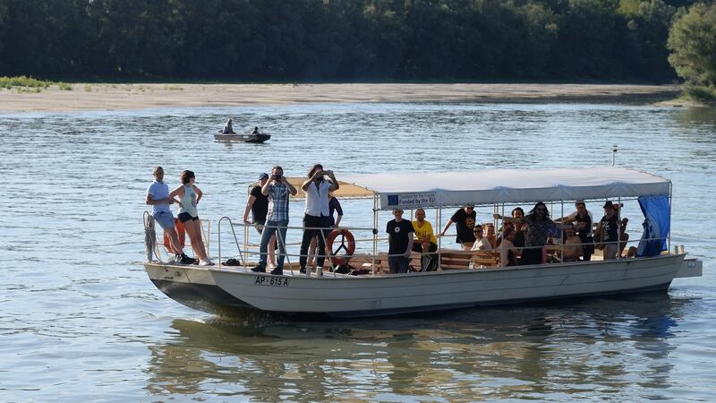Messing about in boats at Floating Man. Photograph: David Simacek