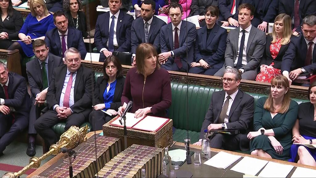 Rachel Reeves delivering her spring statement to MPs in the House of Commons, London. Photograph: House of Commons/UK Parliament/PA Wire