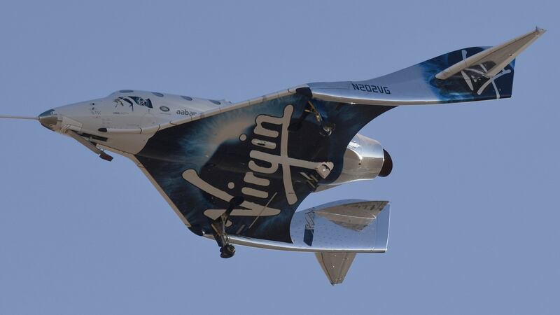 Virgin Galactic’s VSS Unity comes in for a landing after its suborbital test flight on December 13th, 2018, in Mojave, California. Photograph: Gene Blevins/Getty/AFP