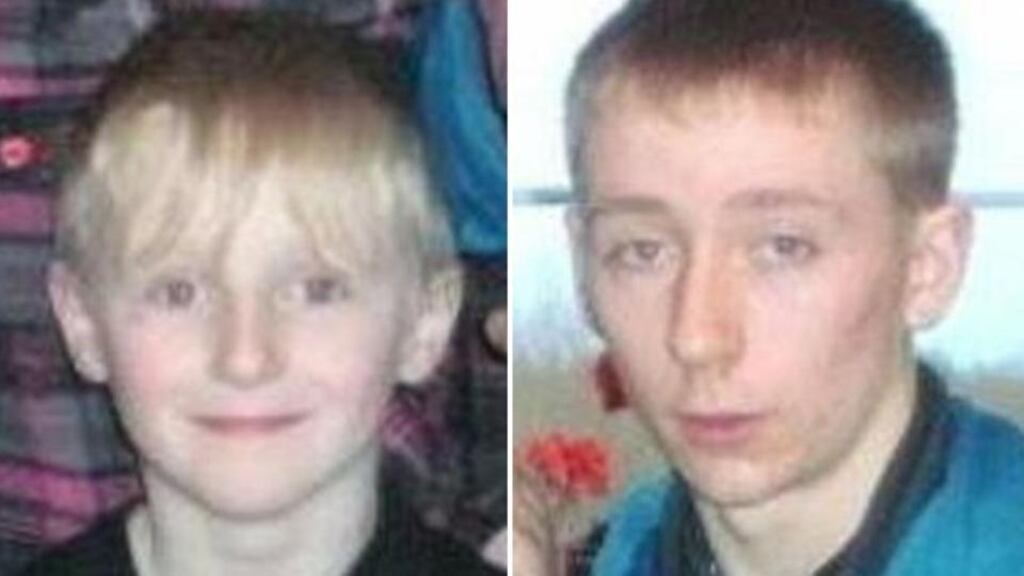 Nine year-old Brandon Skeffington (left) and his brother Shane (20) who died after an incident at a house in Banada, Co Sligo on Sunday night.