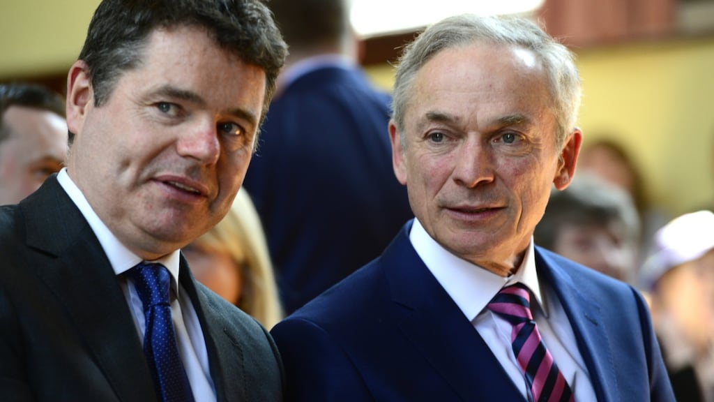 File image of Minister for Public Expenditure Paschal Donohoe and Minister for Education Richard Bruton. Photograph: Cyril Byrne/The Irish Times