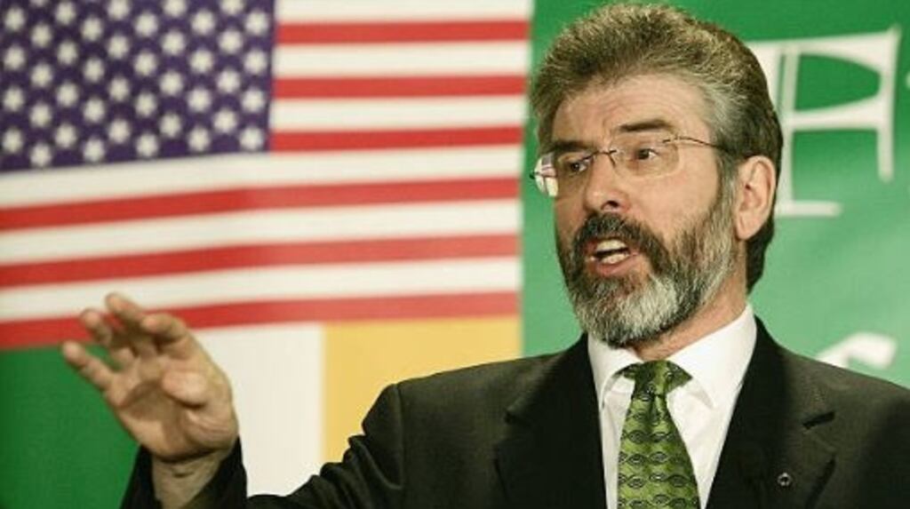 Sinn Féin president Gerry Adams speaks to supporters at a Friends of Sinn Féin  breakfast in Washington on St Patrick’s Day 2005 - a year when he  was not invited to the White House St Patrick’s Day ceremony. File photograph: Alex Wong/Getty Images
