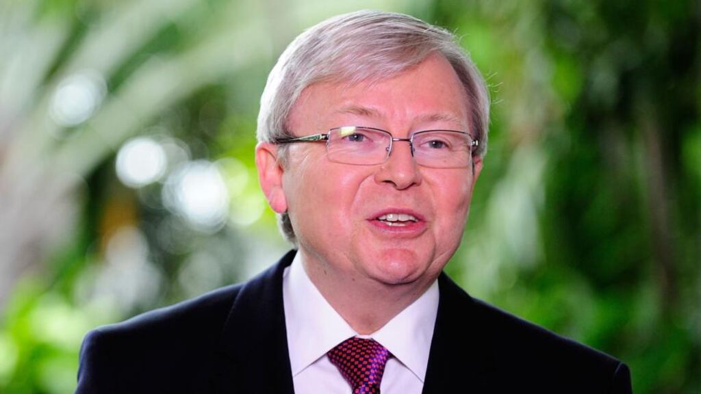 Prime Minister Kevin Rudd announces “hardline decision” on asylum seekers. Photograph: Leigh Turner/Getty Images)
