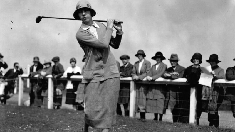 Joyce Wethered in action at the Ladies Golf Championships at Troon in 1925. Bobby Jones said Wethered had the best golf swing he had ever seen. Photograph: Topical Press Agency/Getty Images