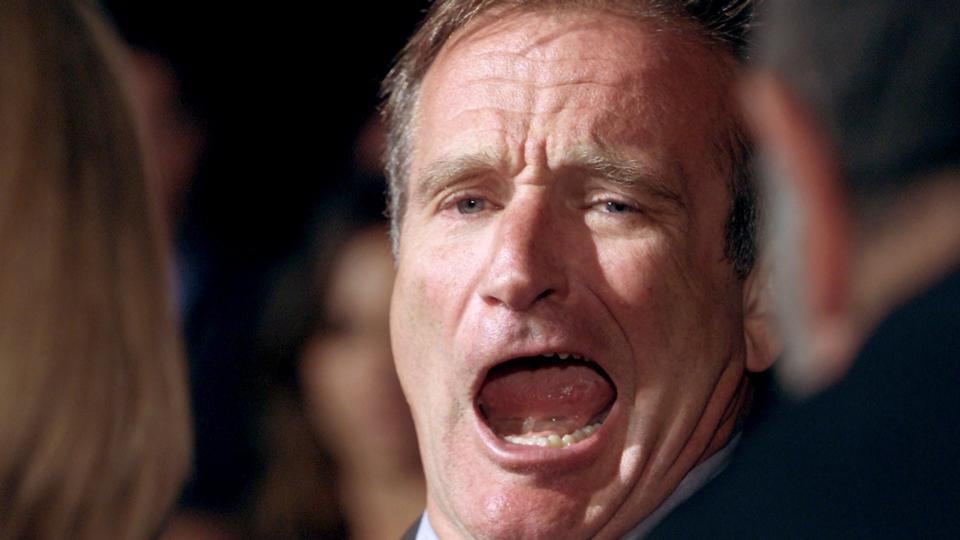 Academy Award winning actor Robin Williams jokes with reporters. Photograph: Robert Galbraith/Files/Reuters