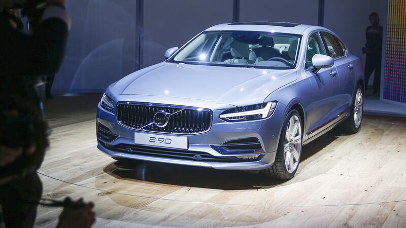 The Volvo S 90 is presented at the North American International Auto Show at Cobo Center in Detroit. Photograph: Tannen Maury/EPA