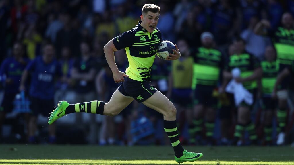 Garry Ringrose nearly saw Leinster into the Champions Cup final with a moment of individual brilliance in Lyon. Photograph: David Rogers/Getty