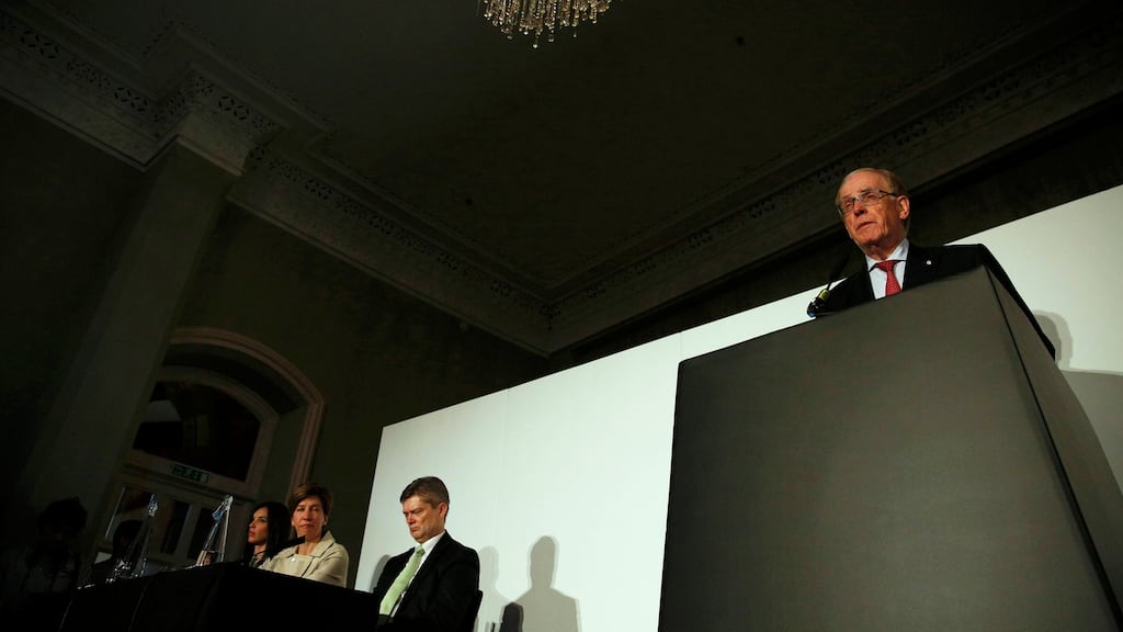 Lawyer Richard McLaren delivers his second and final part of a report for the World Anti-Doping Agency (WADA), at a news conference in London. Photograph: Neil Hall/Reuters