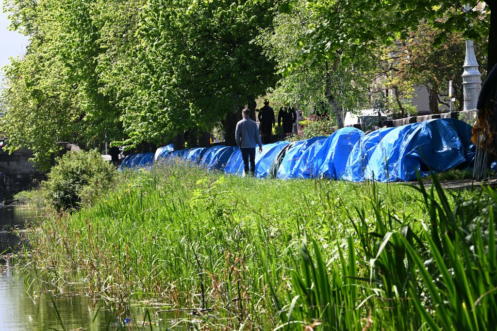 Taoiseach Simon Harris says he is confident progress will be made in finding accommodation for those camping by the banks of the Grand Canal. Photograh: Bryan Meade