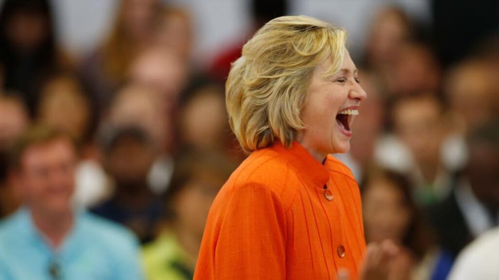 Democratic presidential candidate Hillary Clinton: favourability ratings have fallen to their lowest levels since 2001. Photograph: Isaac Brekken/Getty Images