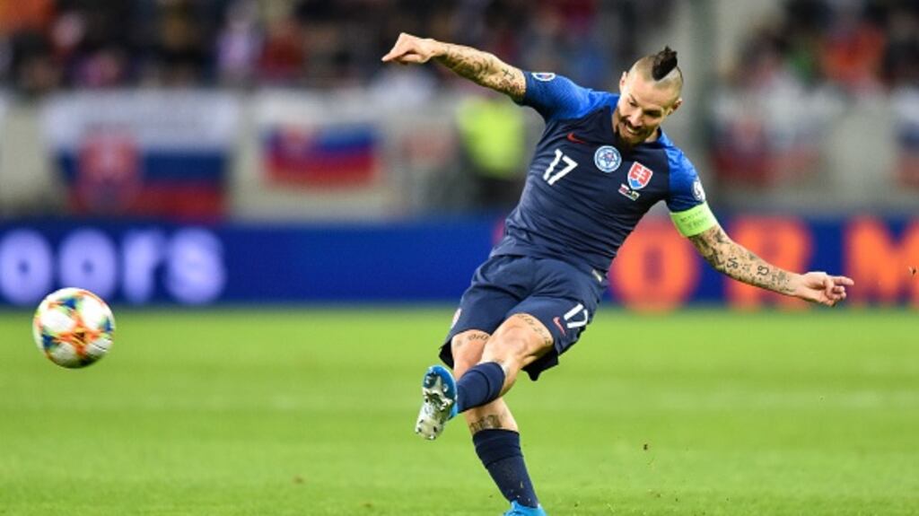 Marek Hamsik is the captain of the Slovakia team. Photograph: Getty Images
