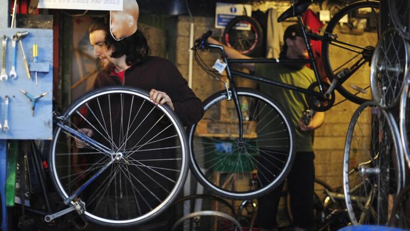 Lives apart: the bike workshop at Seomra Spraoi. Photograph: Aidan Crawley