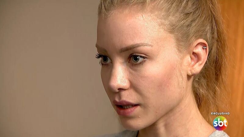 Najila Trindade Mendes de Souza, who accused Neymar of rape and sexual assault, speaking during a television interview on June 5th. Photograph: Ho/AFP/Getty Images